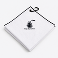 Small Aqua Lock Logo Towel - White