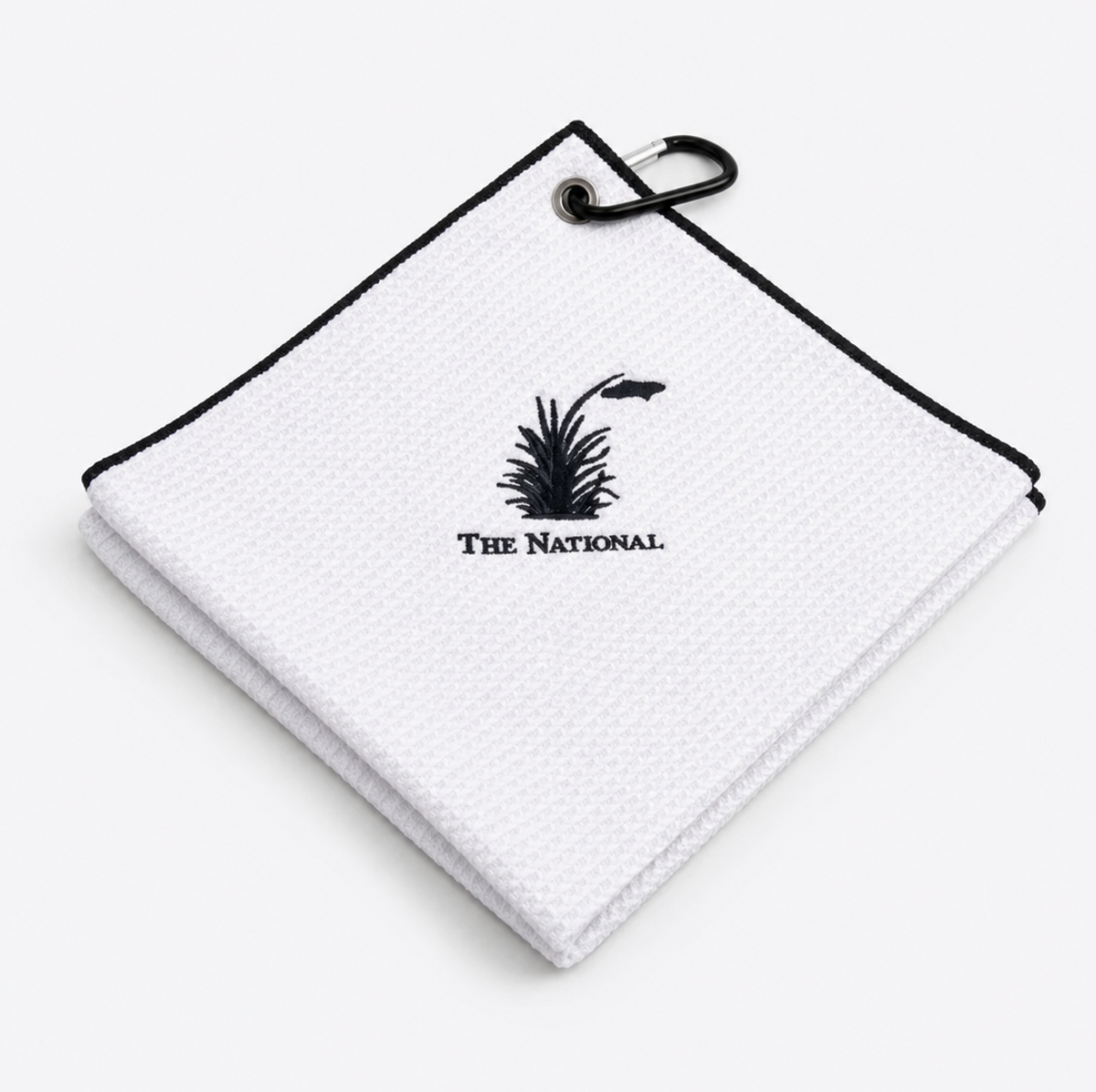 Small Aqua Lock Logo Towel - White