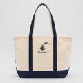 Canvas Tote Bag - Beige & Navy