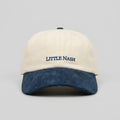 Cotton/Faux Suede Junior Cap - Cream & Navy
