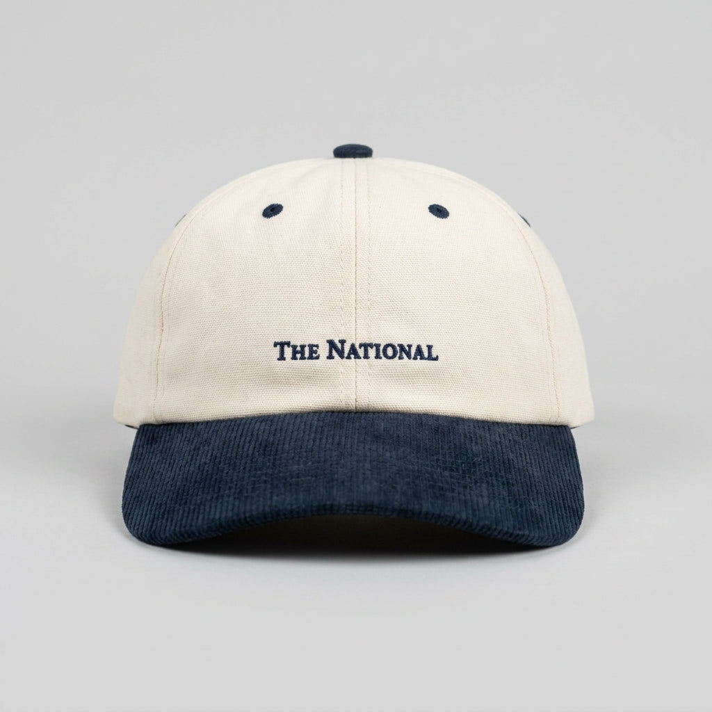 Cotton/Faux Suede - Cream & Navy