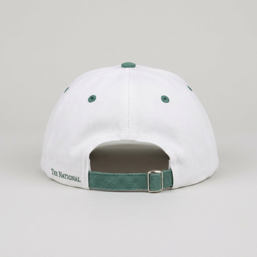 Cotton/Faux Suede Cap - White & Moss Green