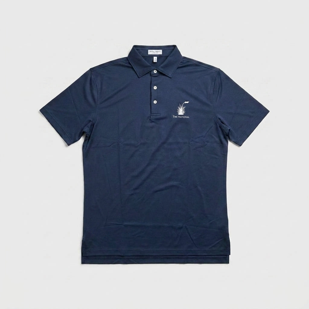 Men's Peter Millar Solid Performance Jersey Polo - Navy
