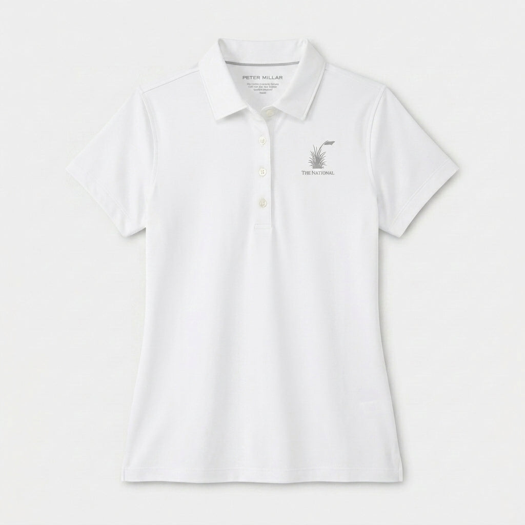 Women's Peter Millar Solid Performance Jersey Polo - White