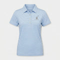 Women's Peter Millar Jubilee Performance Jersey Polo - Cottage Blue / White Stripe