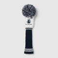 Premium White & Navy Pom Pom Headcover - Driver, Woods, Hybrids