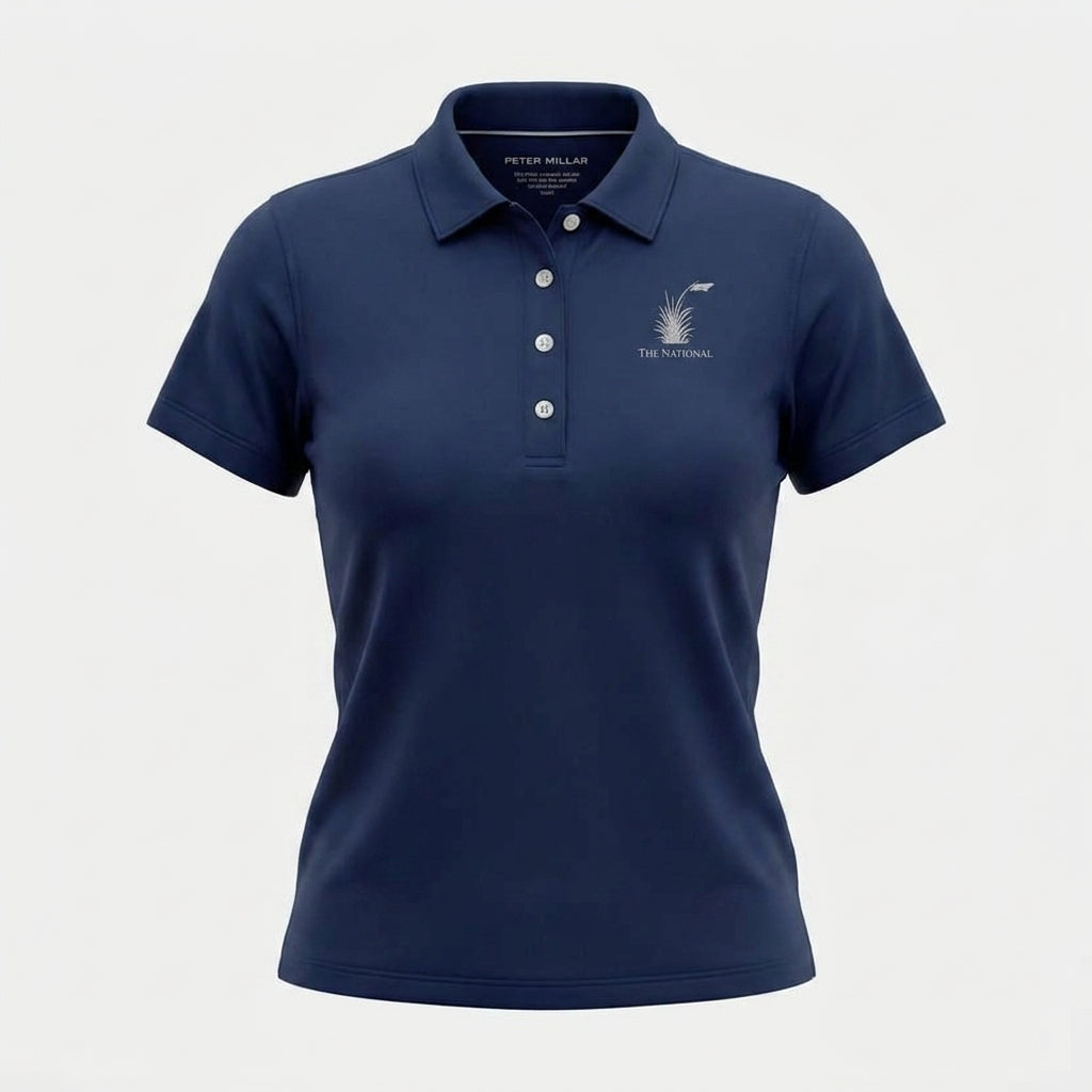 Women's Peter Millar Solid Performance Jersey Polo - Navy