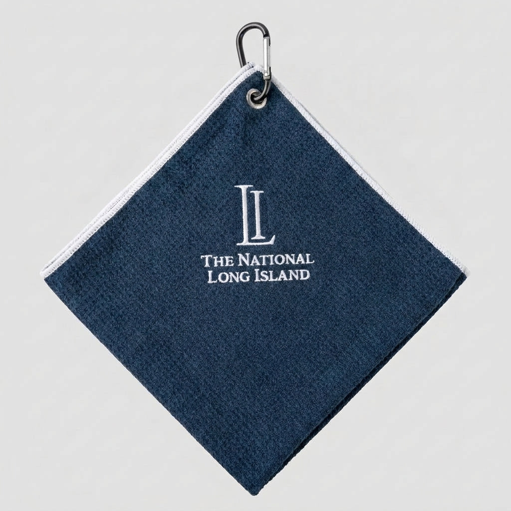Small Aqua Lock Logo Towel - Navy - Long Island