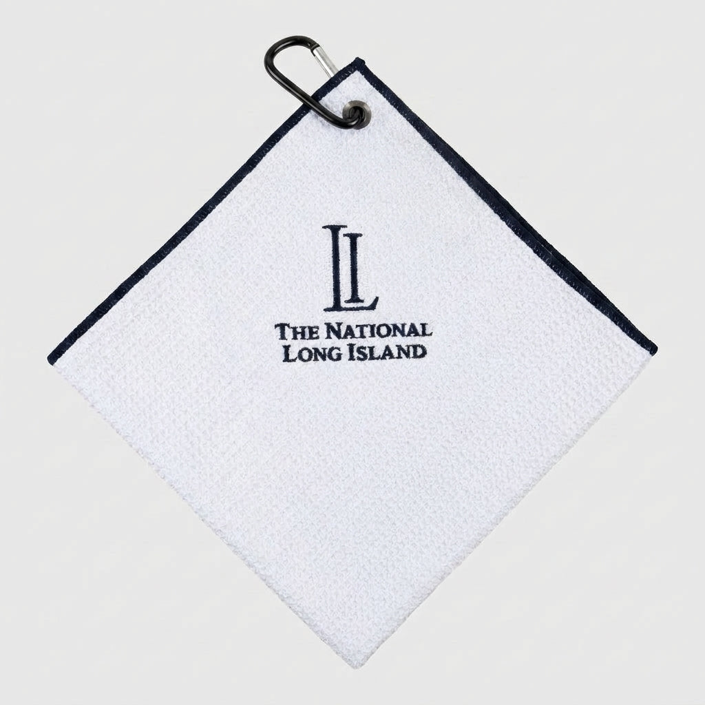 Small Aqua Lock Logo Towel - White - Long Island