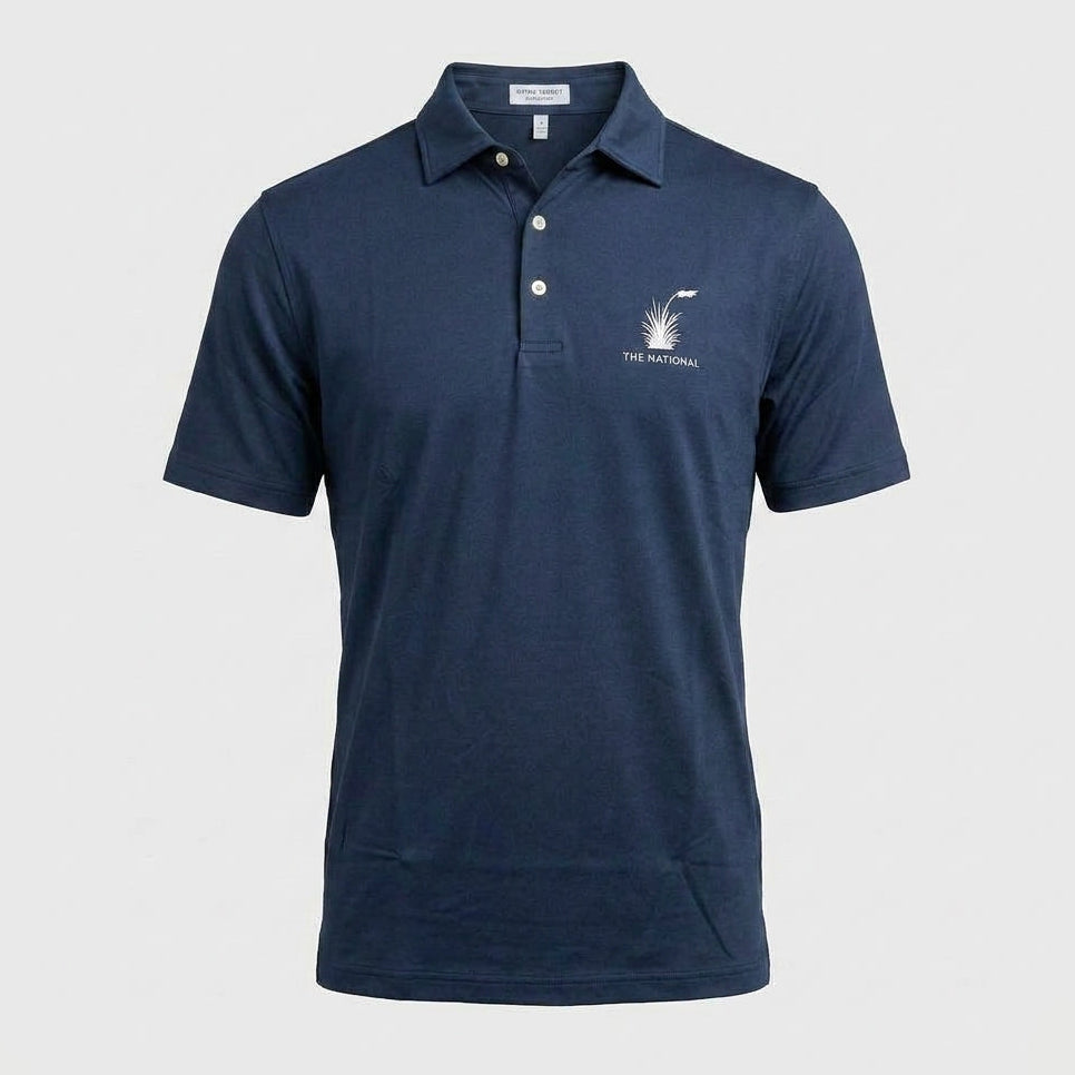 Men's Peter Millar Solid Performance Jersey Polo - Navy