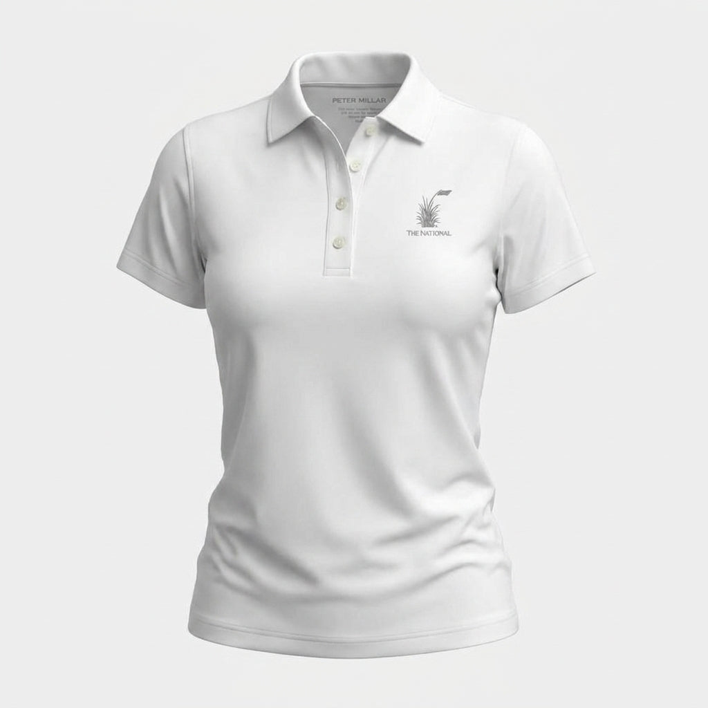 Women's Peter Millar Solid Performance Jersey Polo - White
