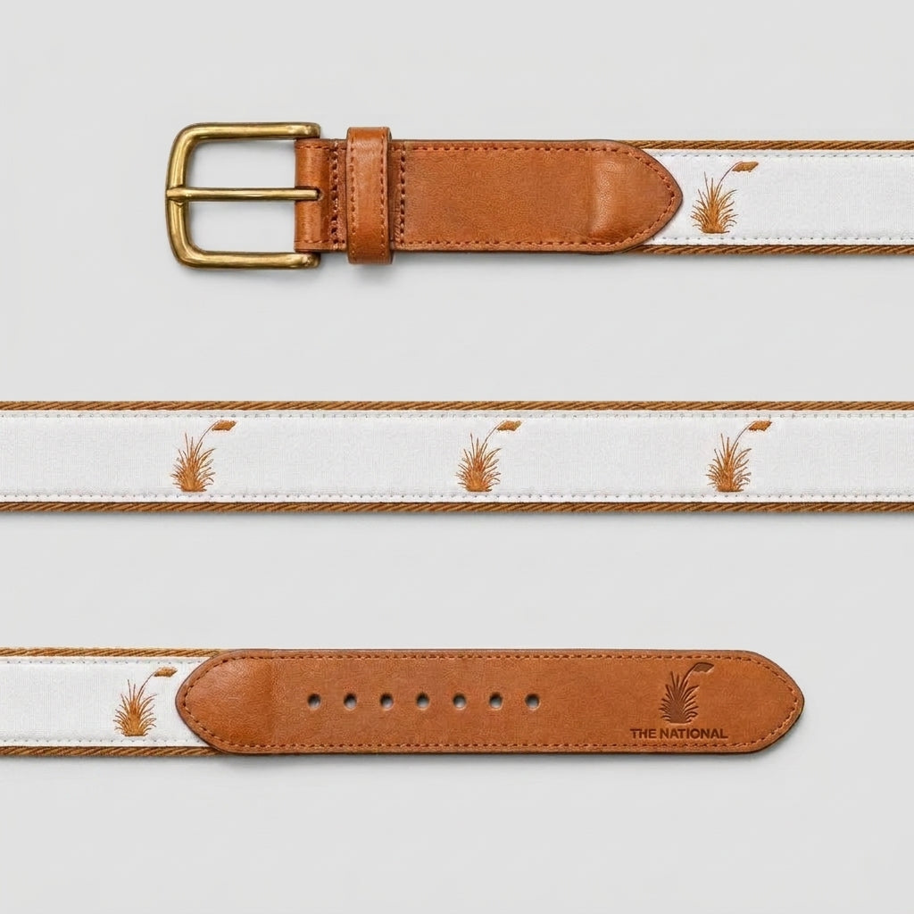 Marki Logo Belt - Tan & White