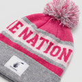 Pom Pom Beanie - Pink and White