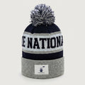 Pom Pom Beanie - Navy and Silver