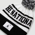 Pom Pom Beanie - Black and White