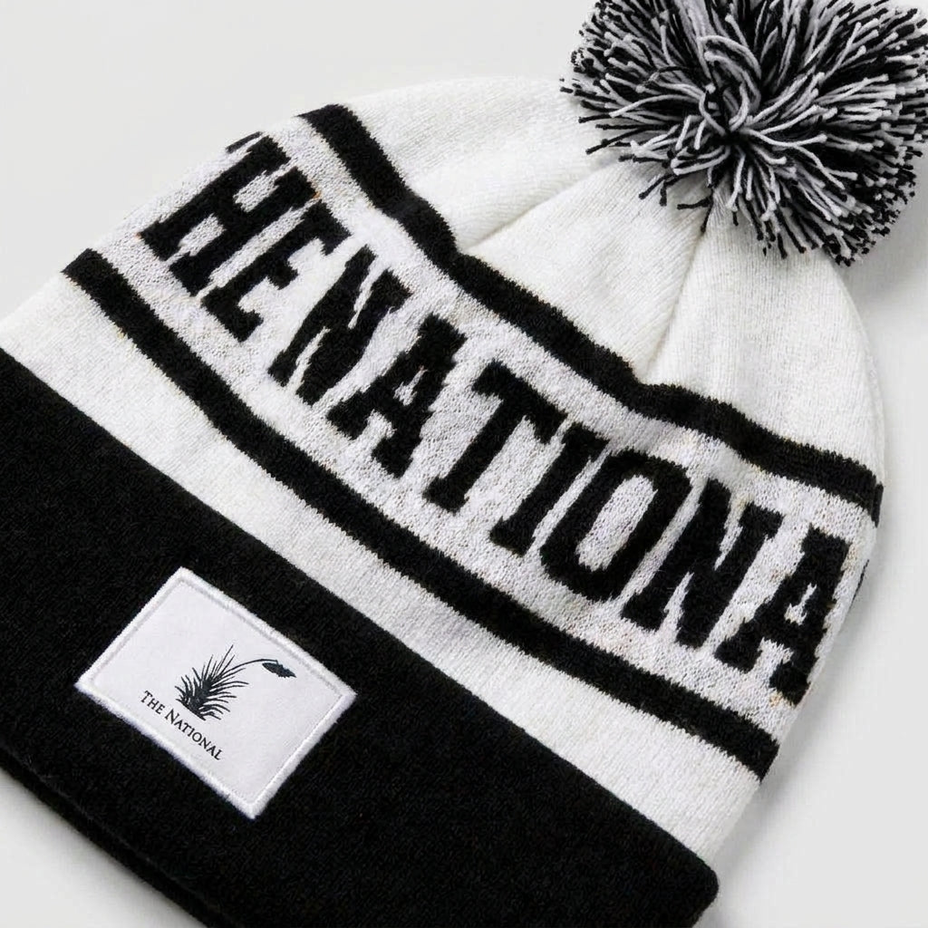 Pom Pom Beanie - Black and White