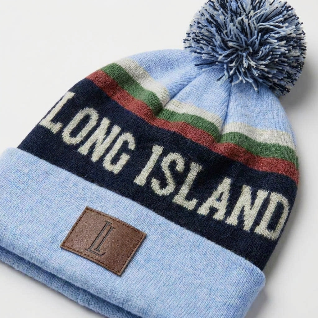 Pom Pom Beanie - Light Blue - Long Island