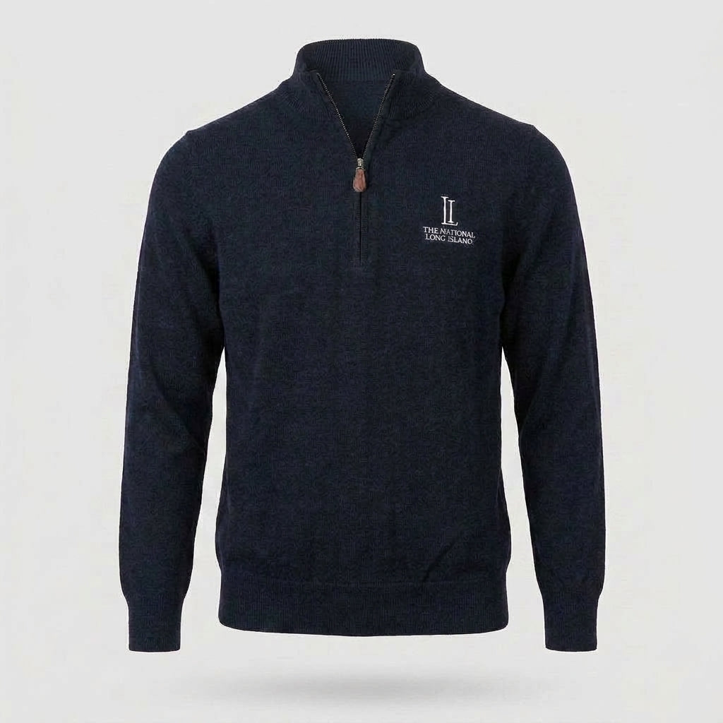 Men's Donald Ross Merino Wool Knit - Black - Long Island