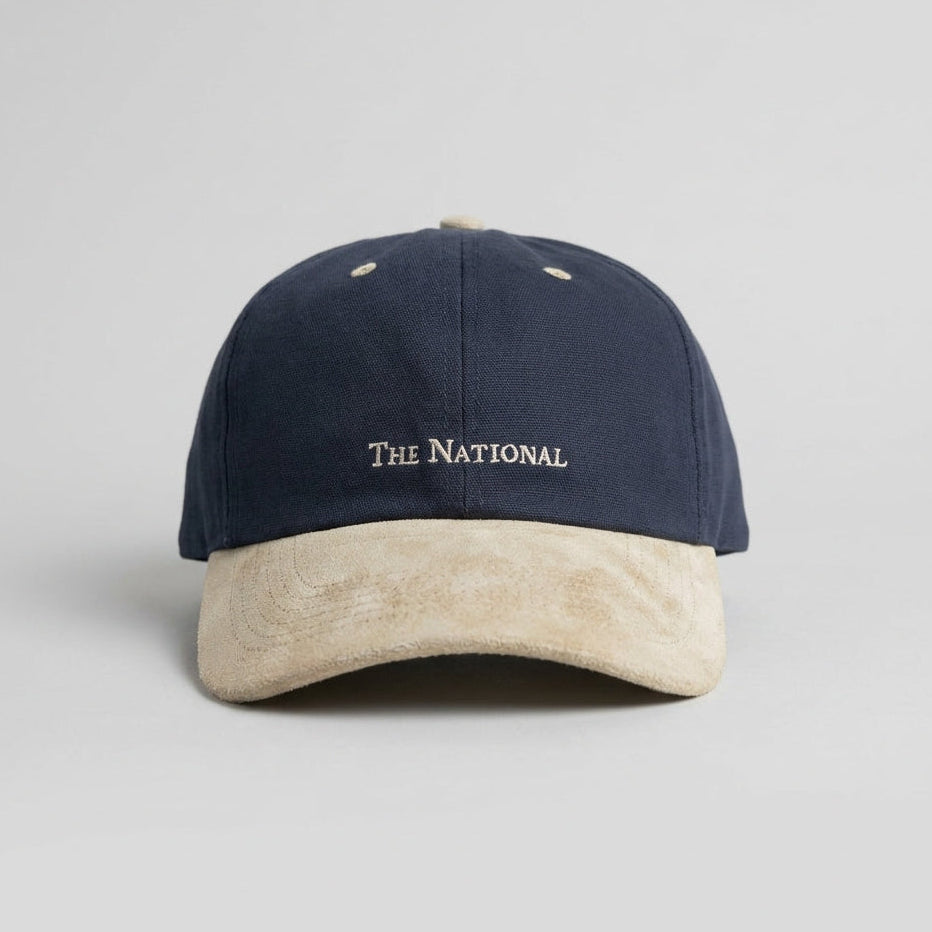 Cotton/Faux Suede - Cream & Navy