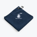 Small Aqua Lock Logo Towel - Navy