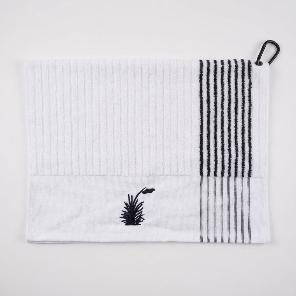 Mini Stripe Towel - White