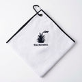 Small Aqua Lock Logo Towel - White