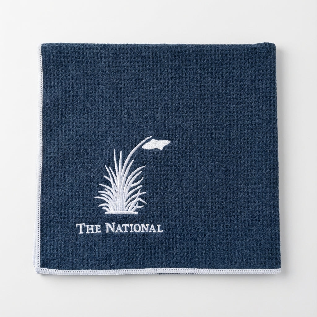Large Aqua Lock Logo Towel - Navy