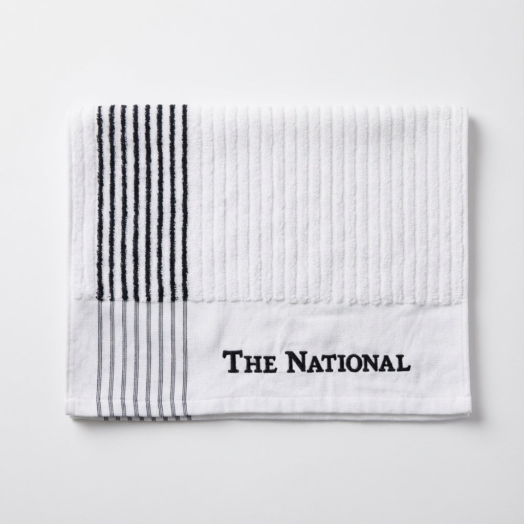 Mini Stripe Towel - White